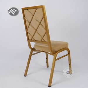 Gold Banquet Chair with Diamond Cross Back Design