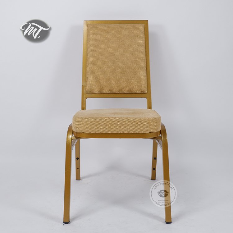 Gold Banquet Chair with Diamond Cross Back Design - Image 3