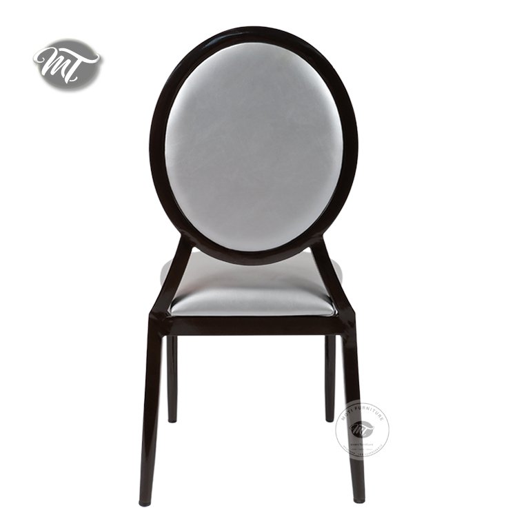 Restaurant Stackable Chairs with Gray Round Back - Image 4