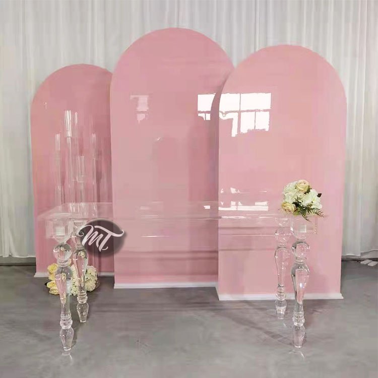 Pink Backdrop Arch and table
