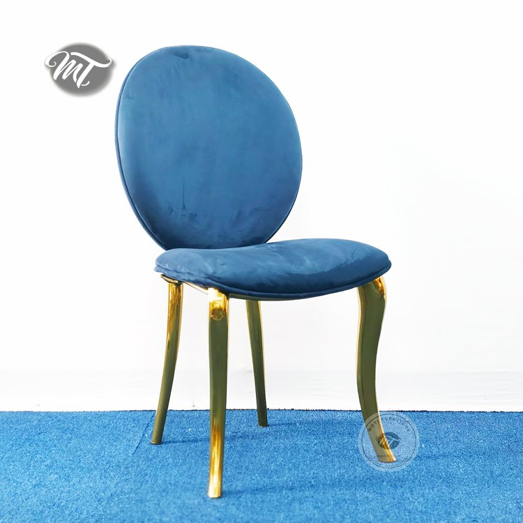 Stainless Steel Dining Chair with Chrome Gold Legs - Image 3