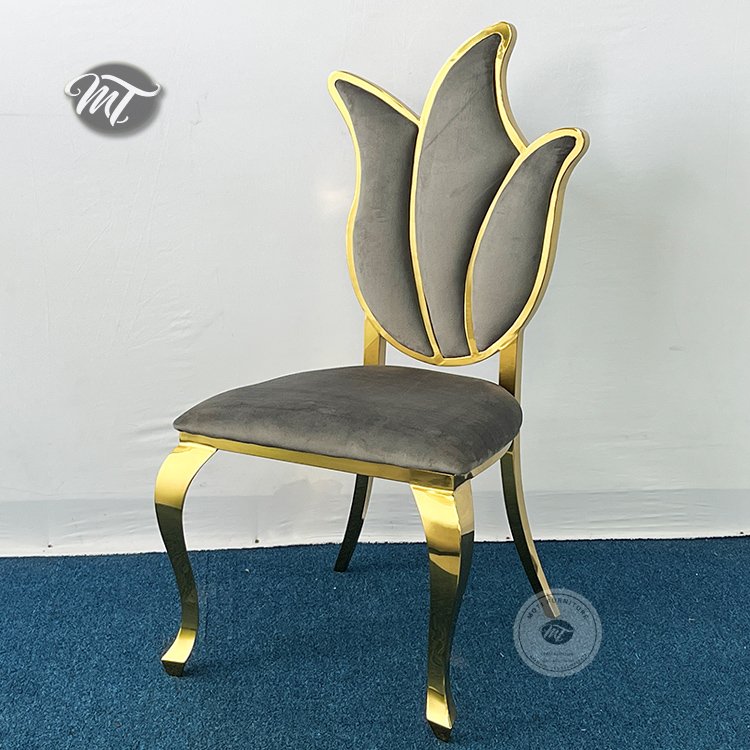 Tulip back stainless steel chair