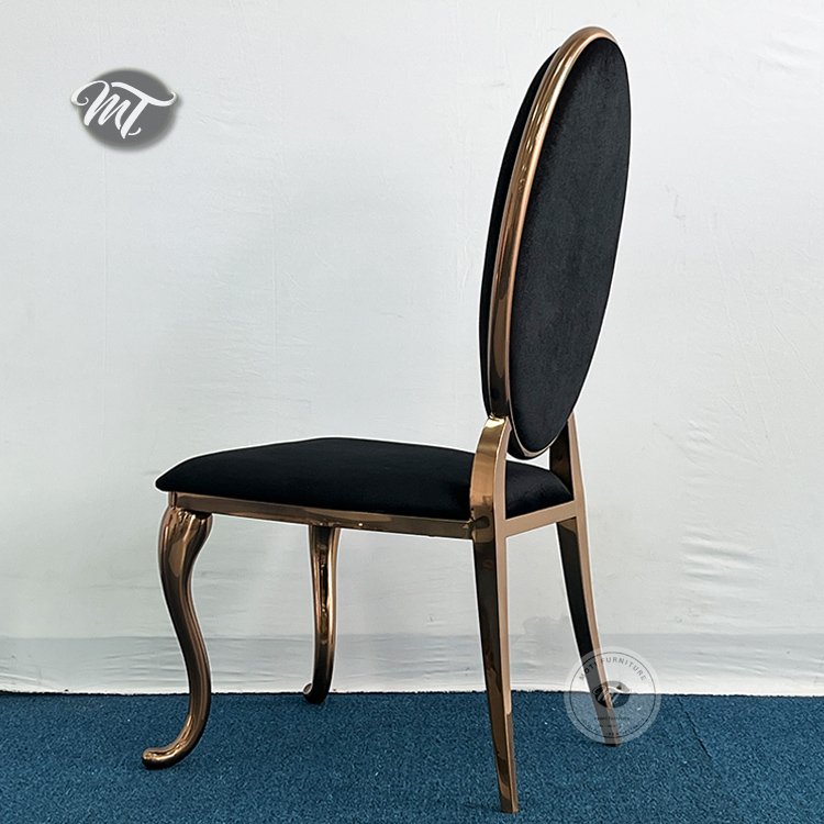 Modern High Back Dining Chairs with Black Velvet Fabric Upholstered - Image 3
