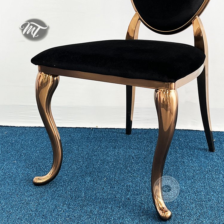 Modern High Back Dining Chairs with Black Velvet Fabric Upholstered - Image 4