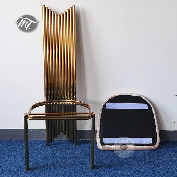 Golden Wedding Chair Stainless Steel - Image 2