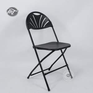 black plastic folding chair​