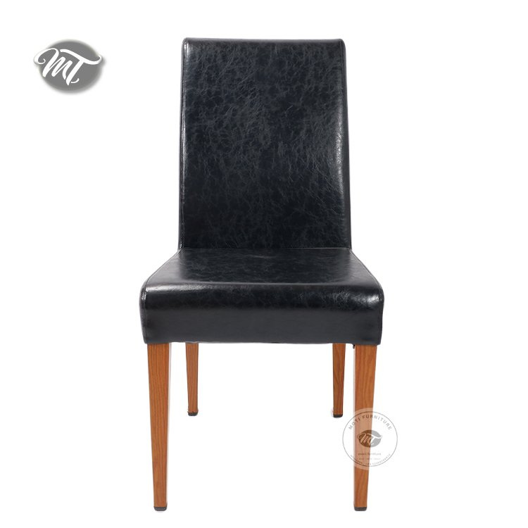 dining restaurant chairs with black leather