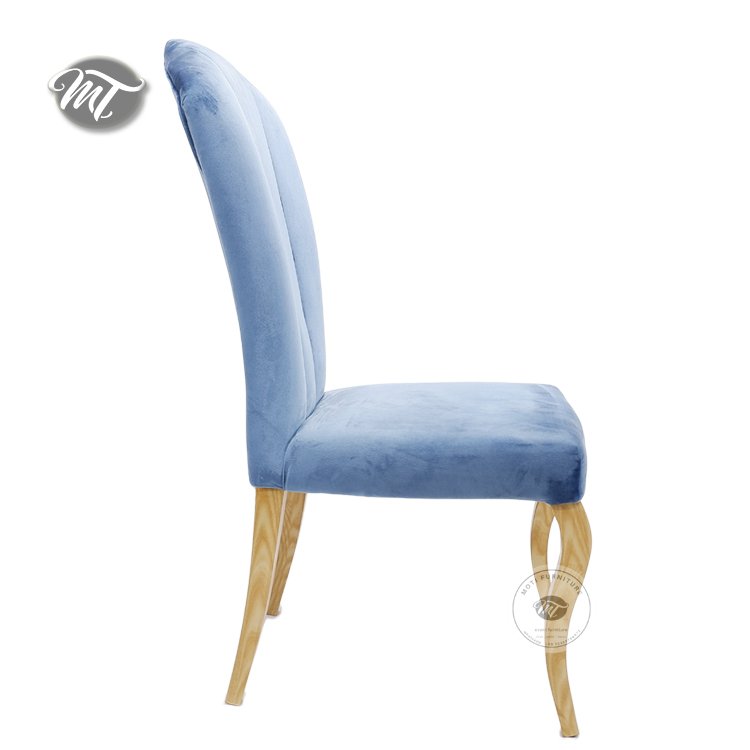 Blue Velvet Club Chairs for Dining Room - Image 5