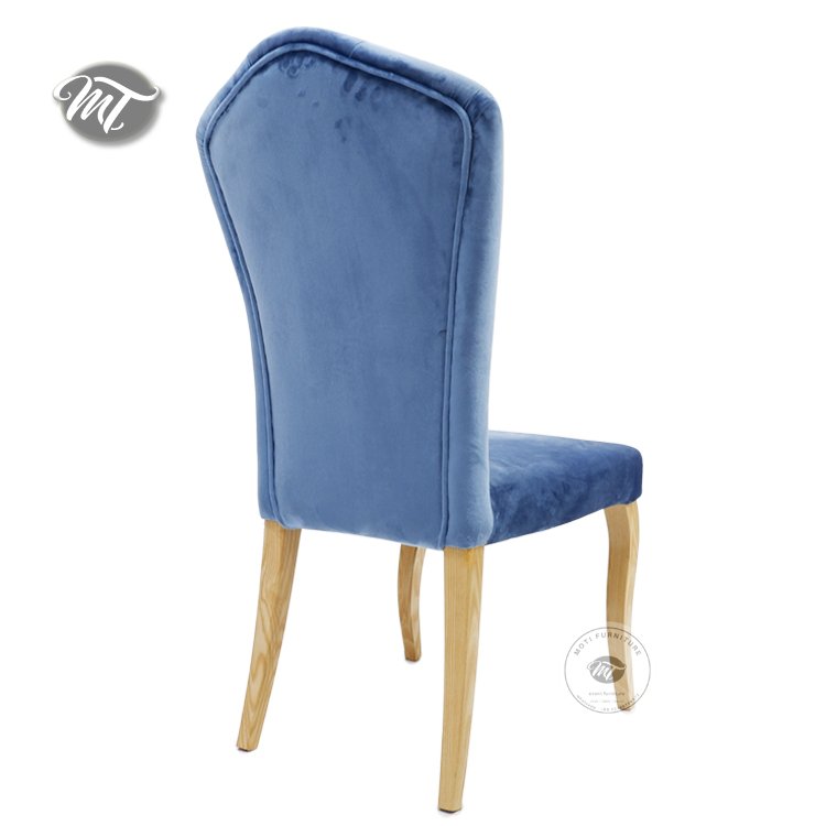 Blue Velvet Club Chairs for Dining Room - Image 3