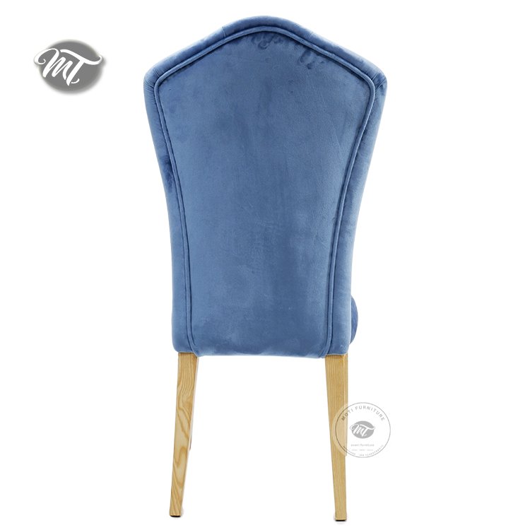 Blue Velvet Club Chairs for Dining Room - Image 4